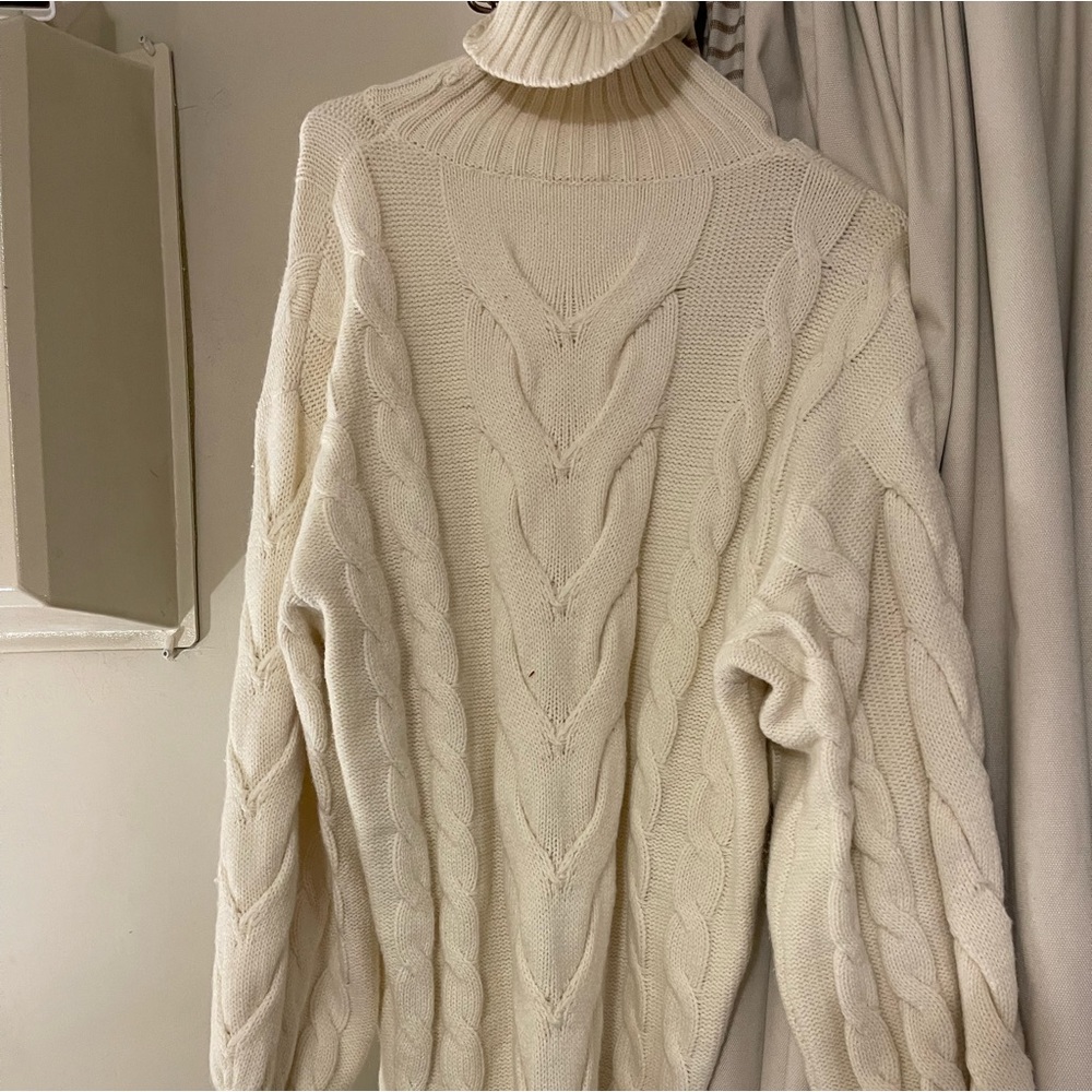 White sweater dress